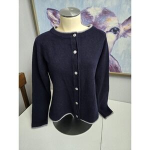 IrelandsEye Women's NWT S Navy Wool Cashmere Dublin Aran Sweater Market Cardigan
